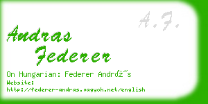 andras federer business card